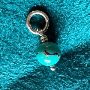 Retired James Avery Turquoise and Silver Charm